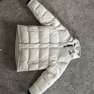 Aritzia Cream Puffer Jacket